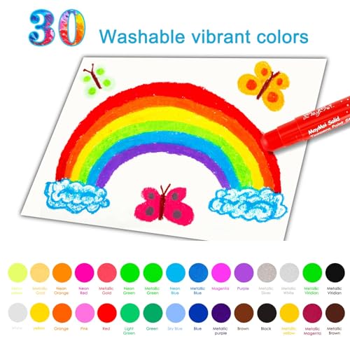 MayMoi Tempera Paint Sticks 30 Bright Colors Quick Drying Easy to Color and Washable Crayons for Teens and Students - Image 5