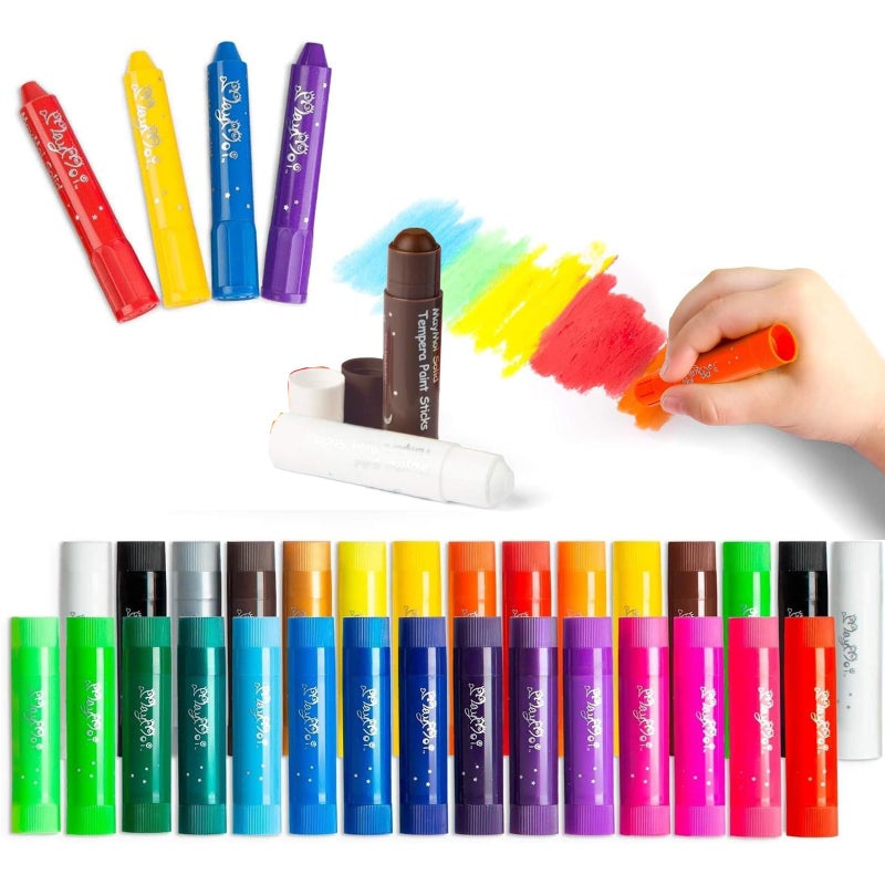 MayMoi Tempera Paint Sticks 30 Bright Colors Quick Drying Easy to Color and Washable Crayons for Teens and Students - Image 2