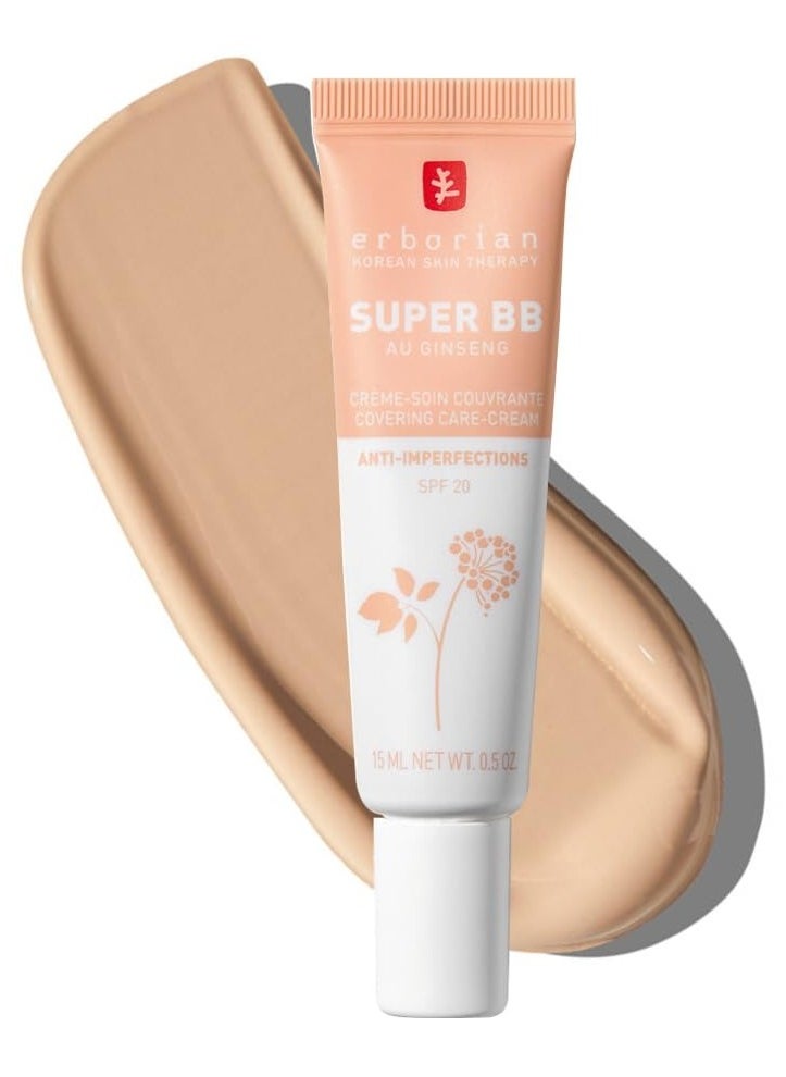 erborian - Erborian Super BB Cream with Ginseng - High Coverage Tinted Face Care, SPF 20, Anti-Imperfections & Complexion Perfector (Clair, 15ml) - Image 1