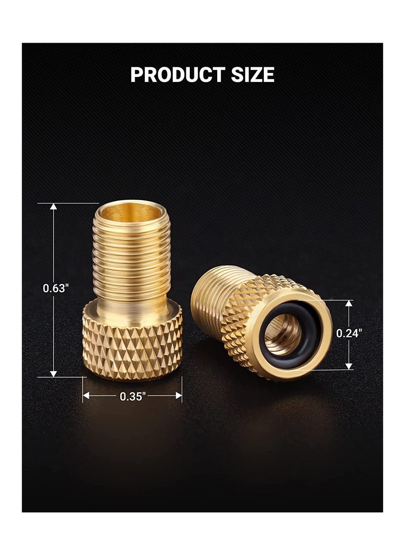 SYOSI - Presta Valve Adapter for Air Compressor, Convert Presta to Schrader Brass Adapter for Bikes, Inflate Tire by Standard Pump or Air Compressor   Built in sealing ring for effortless pumping 4 Pack - Image 1