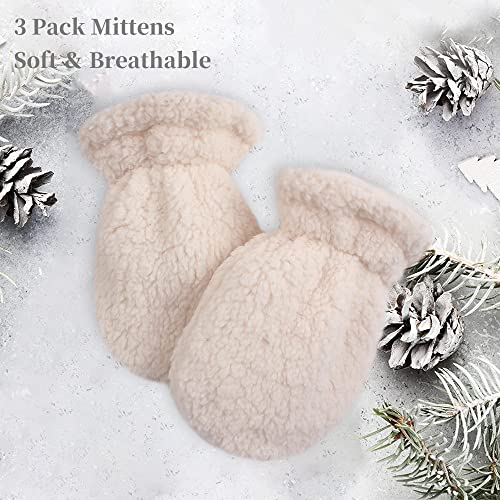 Zsedrut 1 Pairs Kids Winter Glove Fleece Lined Baby Girl Mittens Warm Toddler Boys Gloves (White, S) - Image 5