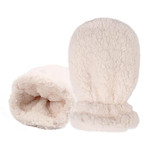 Zsedrut 1 Pairs Kids Winter Glove Fleece Lined Baby Girl Mittens Warm Toddler Boys Gloves (White, S) - Image 2