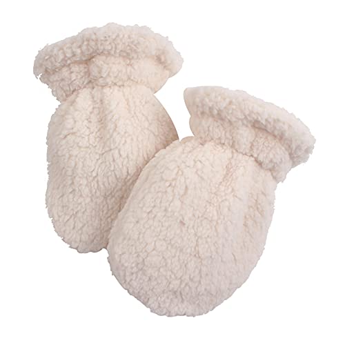 Zsedrut 1 Pairs Kids Winter Glove Fleece Lined Baby Girl Mittens Warm Toddler Boys Gloves (White, S) - Image 1