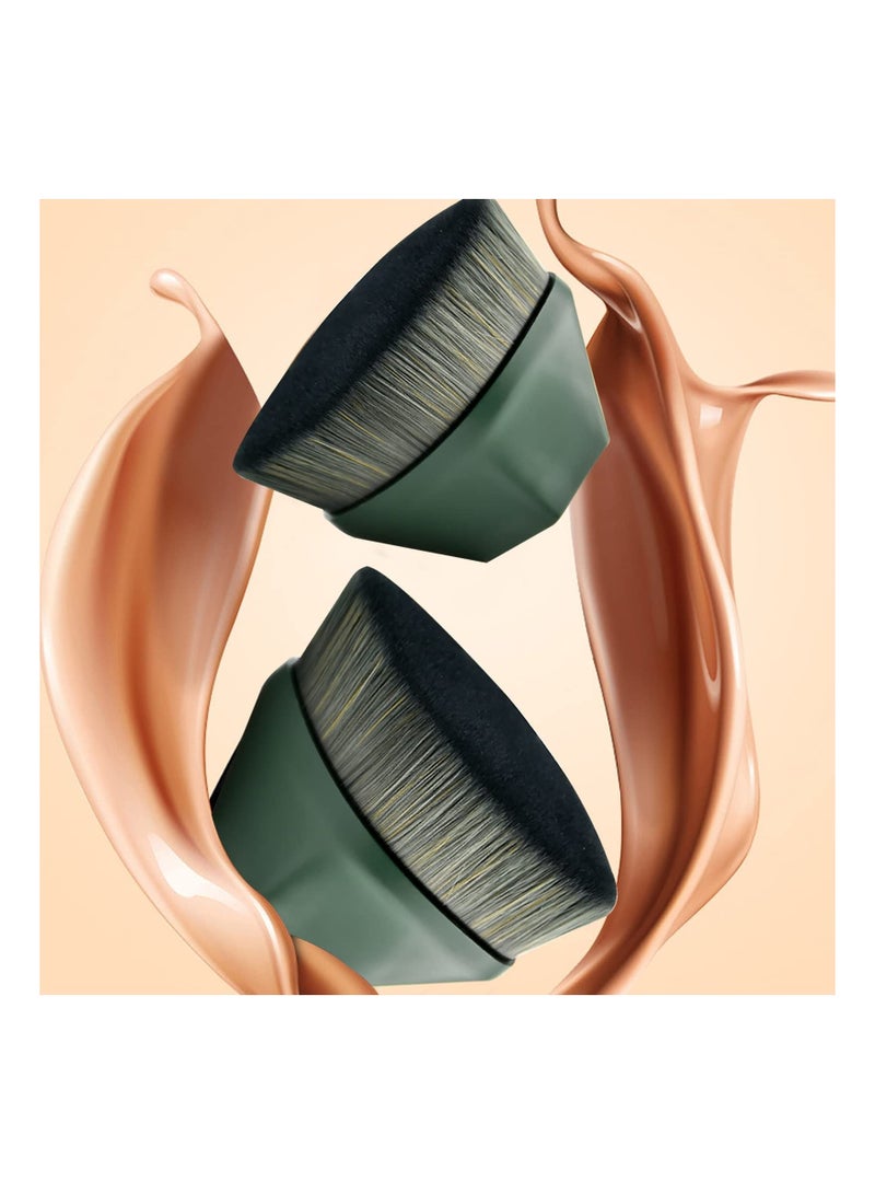 Arabest Flat Top Diamond Shape Full Coverage Base Brush with Cover (Dark Green) - Image 2