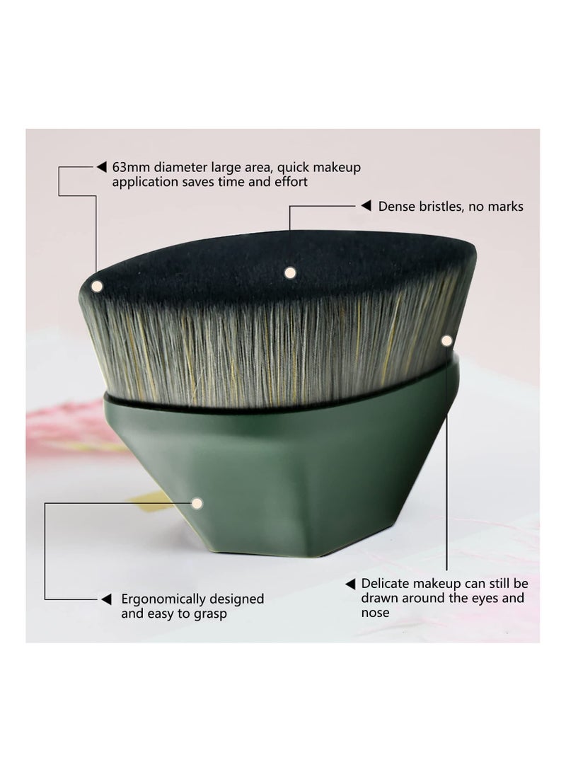 Arabest Flat Top Diamond Shape Full Coverage Base Brush with Cover (Dark Green) - Image 3