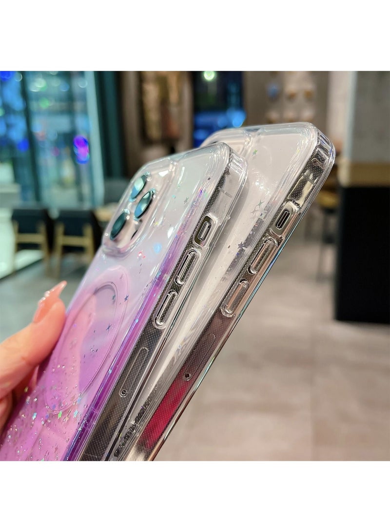 TEAM LUXURY Magnetic Glitter Case For iPhone 15 Pro Max [Compatible With MagSafe] [3-D Craft Glitter] Luxury Sparkly Back Cover For Women Girls With Clear Shockproof Silicone Accessory  - Image 3