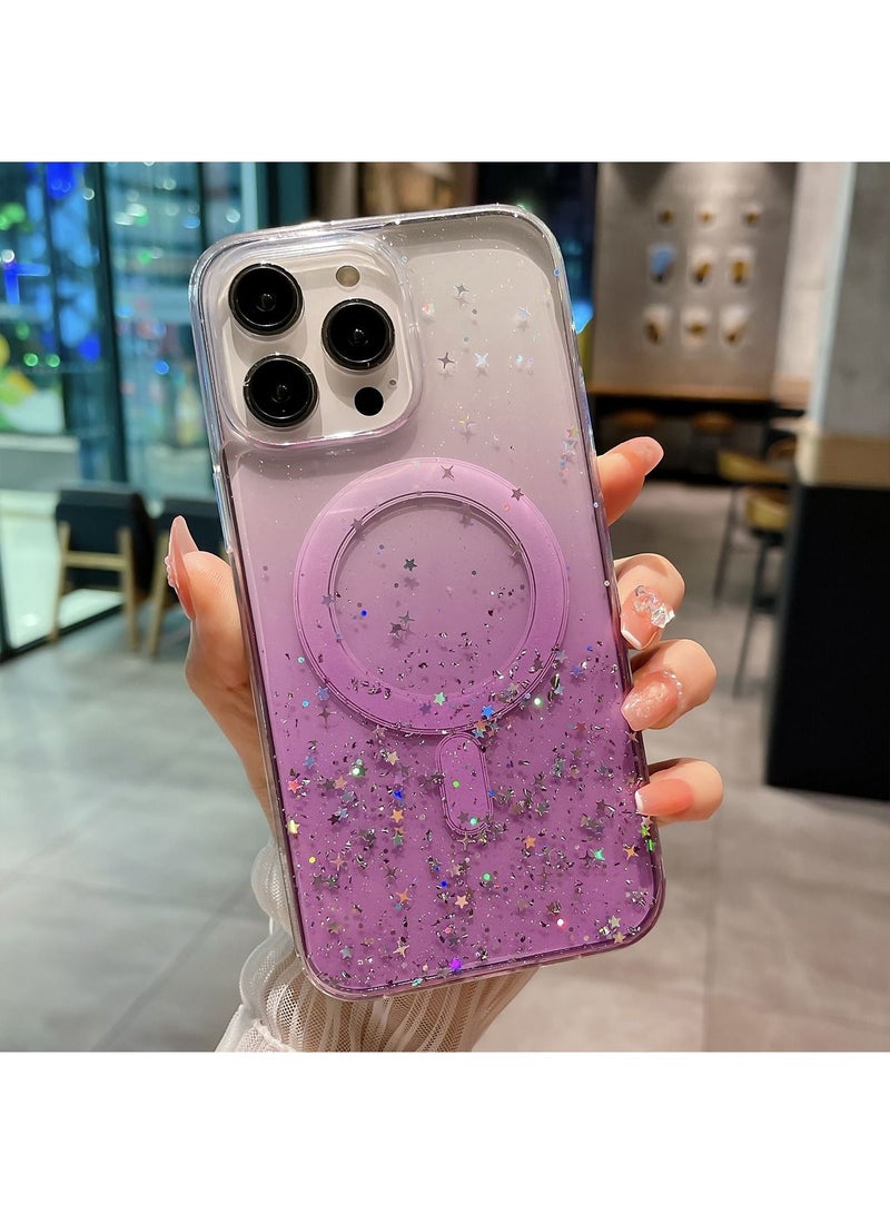 TEAM LUXURY Magnetic Glitter Case For iPhone 15 Pro Max [Compatible With MagSafe] [3-D Craft Glitter] Luxury Sparkly Back Cover For Women Girls With Clear Shockproof Silicone Accessory  - Image 5