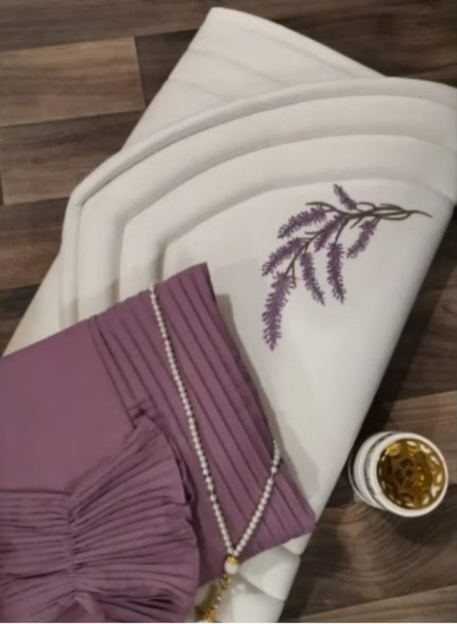 طقم سجادة مع شرشف صلاة للنساء - بنفسجي