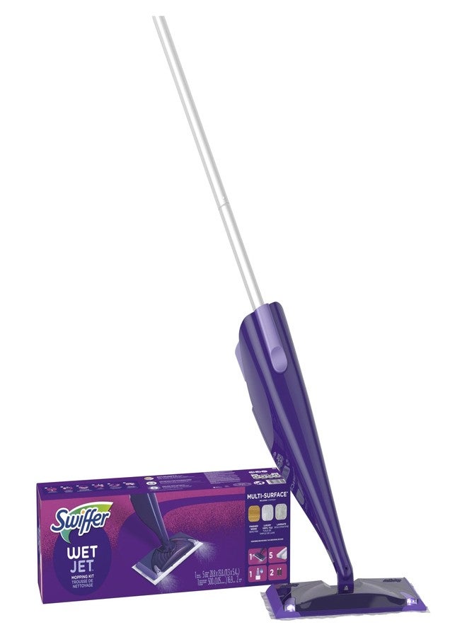 مجموعة أدوات التنظيف Swiffer® WetJet® للمبتدئين، بنفسجي/فضي - Image 1