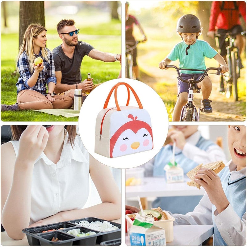 Flywind Kids Lunch Bag for Girls Boys Students | Small Foldable Waterproof Lunch Box for Travel Picnic School | Reusable Cartoon Insulated Lunchbag (White Egg) - Image 4