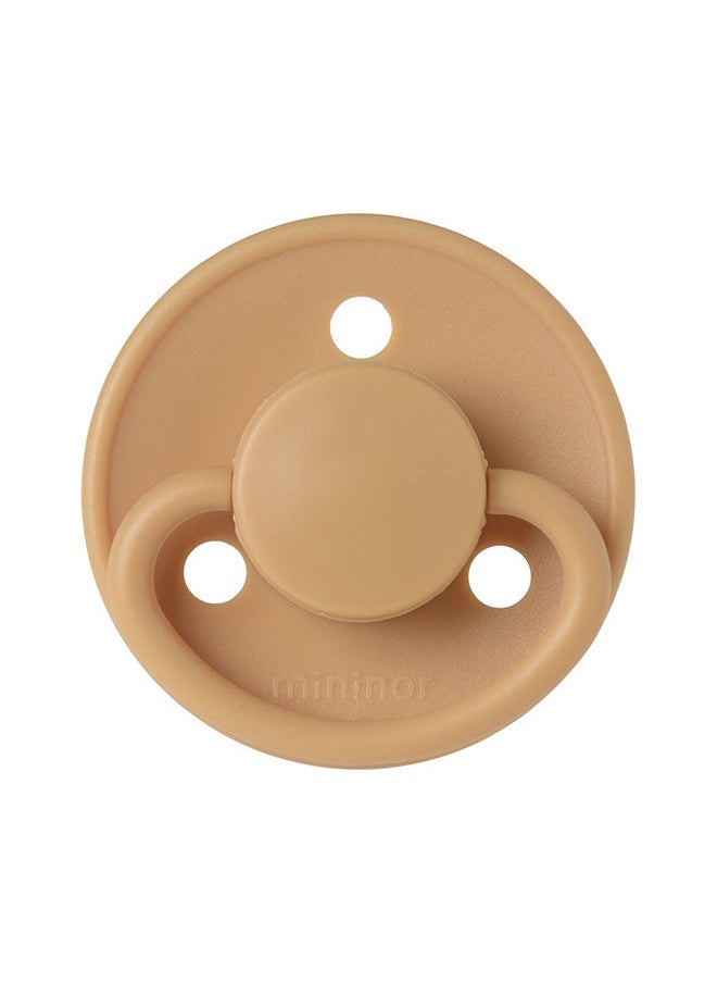 Mininor Pack Of 1 Baby Round Silicone Pacifier, 0 Months +, Golden Sand  - Image 1