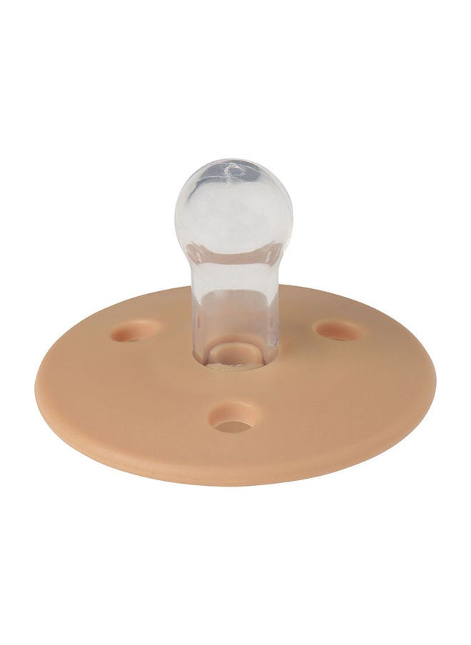 Mininor Pack Of 1 Baby Round Silicone Pacifier, 0 Months +, Golden Sand  - Image 2