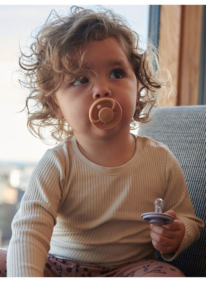 Mininor Pack Of 1 Baby Round Silicone Pacifier, 0 Months +, Golden Sand  - Image 3