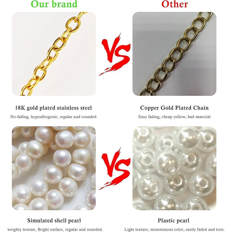 DAYANEY Pearl Bracelets for Women, Gold Bracelet Silver Pearl Jewelry as Valentines Gifts for Girls, Dainty Daisy and Heart Braclets Cute Floral Prom Jewelry for Bridesmaid Brazaletes Para Mujer - Image 5