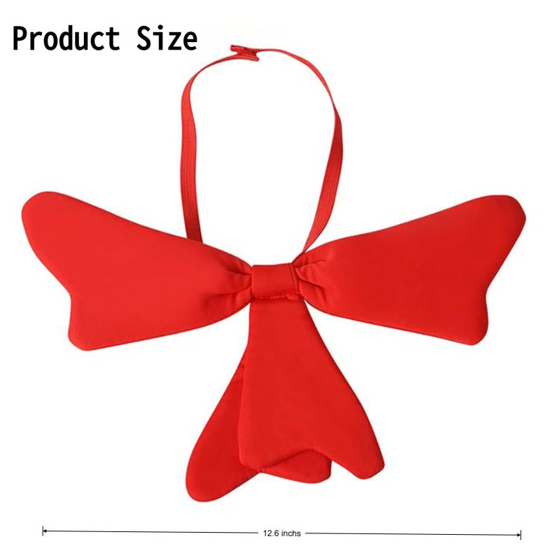 DreamLily Cat Costume Accessory Set with Hat Headband, Red Bow Tie, 31-inch Black Tail, Halloween Dress Up Kit (Red and Black) - Image 3
