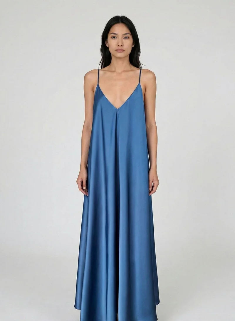 Ocean Mist Satin Mariella Dress