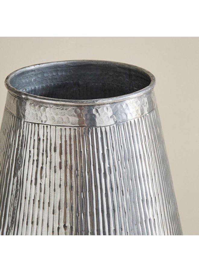 Home Box Nydril Aluminium Linework Hammered Vase 30 x 34 cm  - Image 3