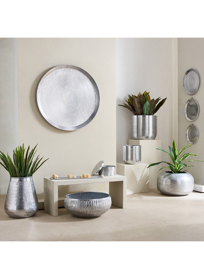 Home Box Nydril Aluminium Linework Hammered Vase 30 x 34 cm  - Image 4