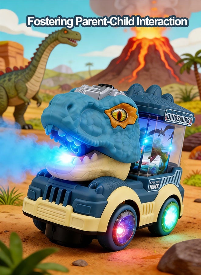 NAYIV Dinosaur Truck Toys for Kids with Music u0026 Lights Electric Water Spray Dinosaur Truck Toy  Race Car Track Toy Dinosaur Ride On Toy Plastic 4 Wheels Parent-child Interaction Toys Dinosaur Car Carrier Truck Birthday Gifts for Boys and Children 2 3 4 5 6 Year Old - Image 4