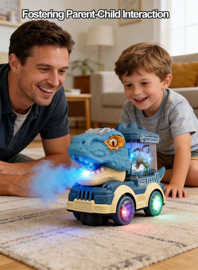 NAYIV Dinosaur Truck Toys for Kids with Music u0026 Lights Electric Water Spray Dinosaur Truck Toy  Race Car Track Toy Dinosaur Ride On Toy Plastic 4 Wheels Parent-child Interaction Toys Dinosaur Car Carrier Truck Birthday Gifts for Boys and Children 2 3 4 5 6 Year Old - Image 3