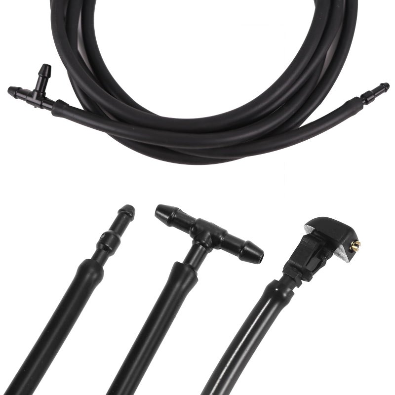 Omrisy Windshield Washer Nozzles Kit Compatible with Ford F150 2004-2013 Front Windshield Spray Nozzles Wiper Spray Washer Jet and Hose repair kit with Connector Replaces # 3W7Z17603AA - Image 4