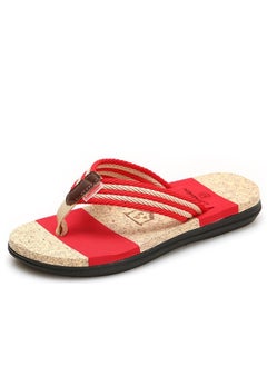 Loquat Men/Women New Beach Flip-Flops Red  - Image 1