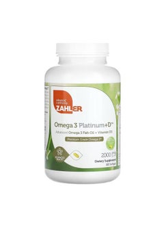 Omega 3 PlatinumD Advanced Omega 3 Fish Oil  Vitamin D3 2000 mg 180 Softgels 1000 mg per Softgel