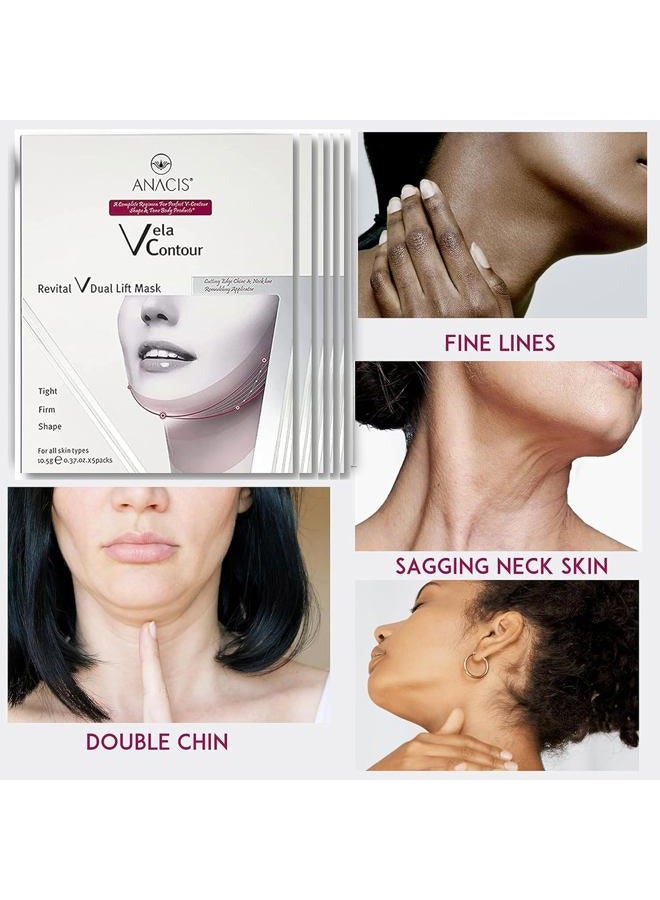 Anacis مخفف الذقن المزدوجة وشد الرقبة ومكافحة الشيخوخة وتقليل التجاعيد ورفع الوجه النحيف - مجموعة روتين العناية بالبشرة الكورية. فيلا كونتور (كريم + أقنعة) - Image 4