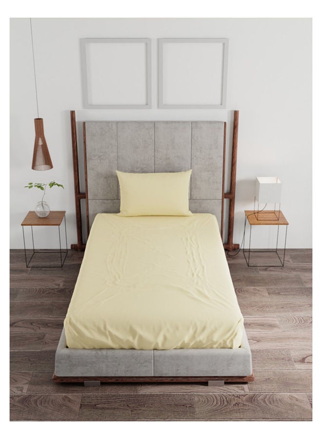 Raymond Raymond Home 2 SINGLE BED SHEET+ 2 Pillow cover Super Soft 120 TC Pure Cotton (152x229 cm ,46x69 cm) Flat sheet & 2 PillowCases Beige  - Image 2