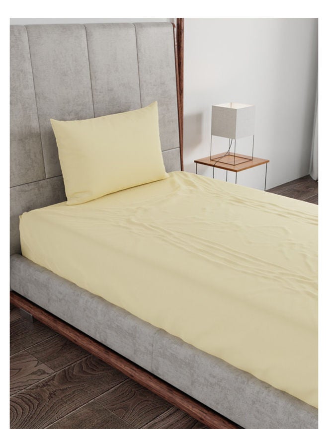 Raymond Raymond Home 2 SINGLE BED SHEET+ 2 Pillow cover Super Soft 120 TC Pure Cotton (152x229 cm ,46x69 cm) Flat sheet & 2 PillowCases Beige  - Image 3