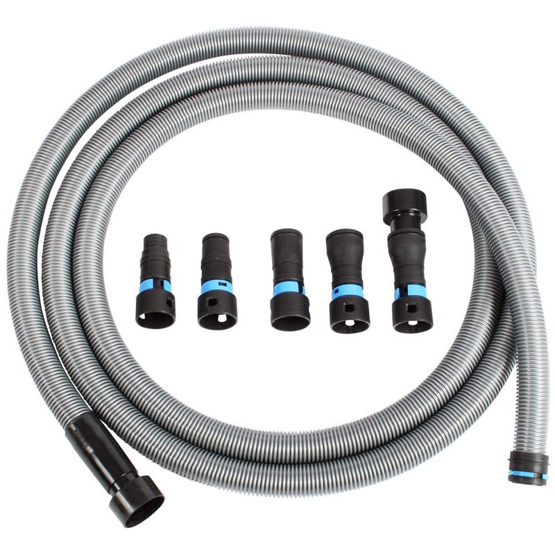 CenTec Systems 94720 Quick Click 20 Ft Hose for Home and Shop Vacuums with Expanded MultiBrand Power Tool Adapter Set for Dust Collection