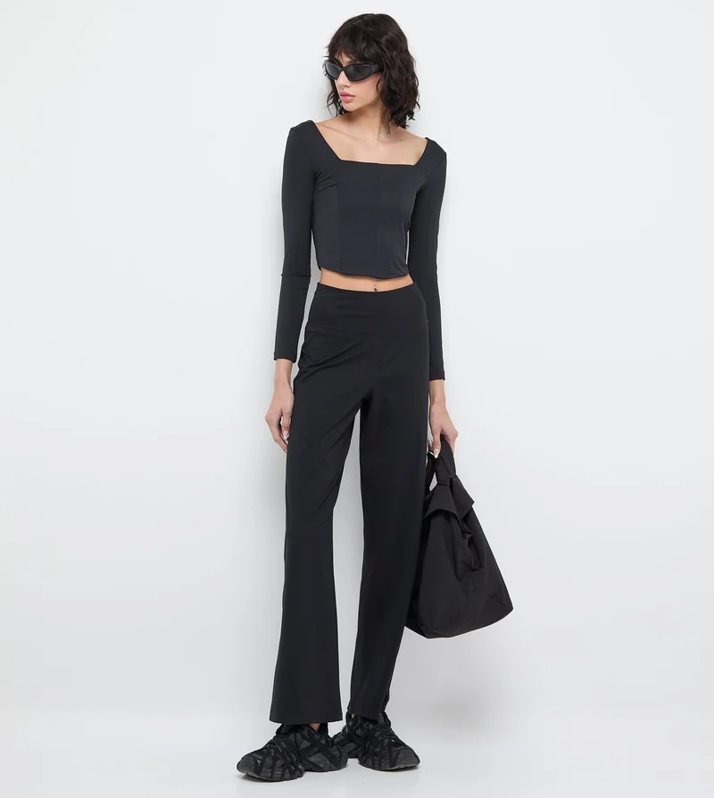 F5 Women's F5 Active Square Neck Long Crop Top