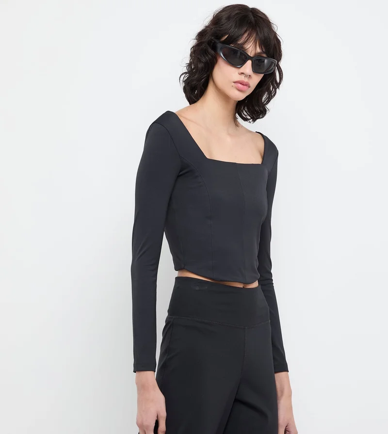 F5 Women's F5 Active Square Neck Long Crop Top