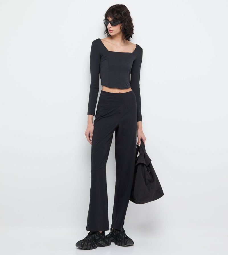 F5 Women's F5 Active Square Neck Long Crop Top - Image 2