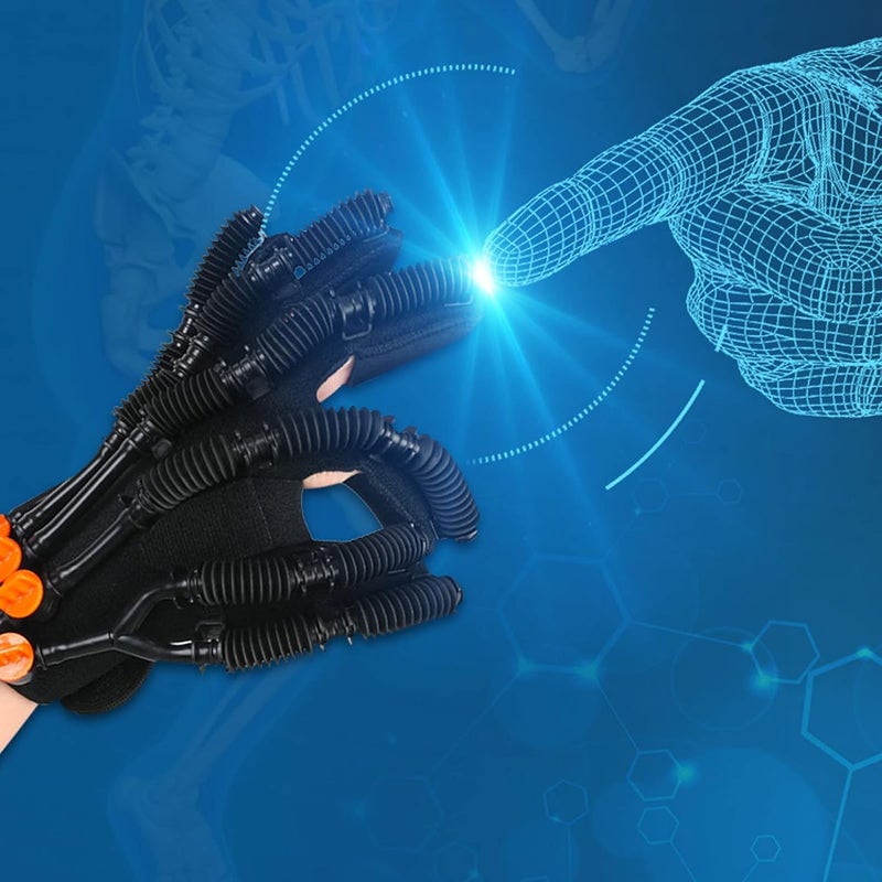 klarako Finger Rehabilitation Trainer Robot Gloves, Hand Wrist Exerciser Glove Soft Resin Fibre Finger Training Orthotics Rehabilitation Part L Size(Left Hand) - Image 4