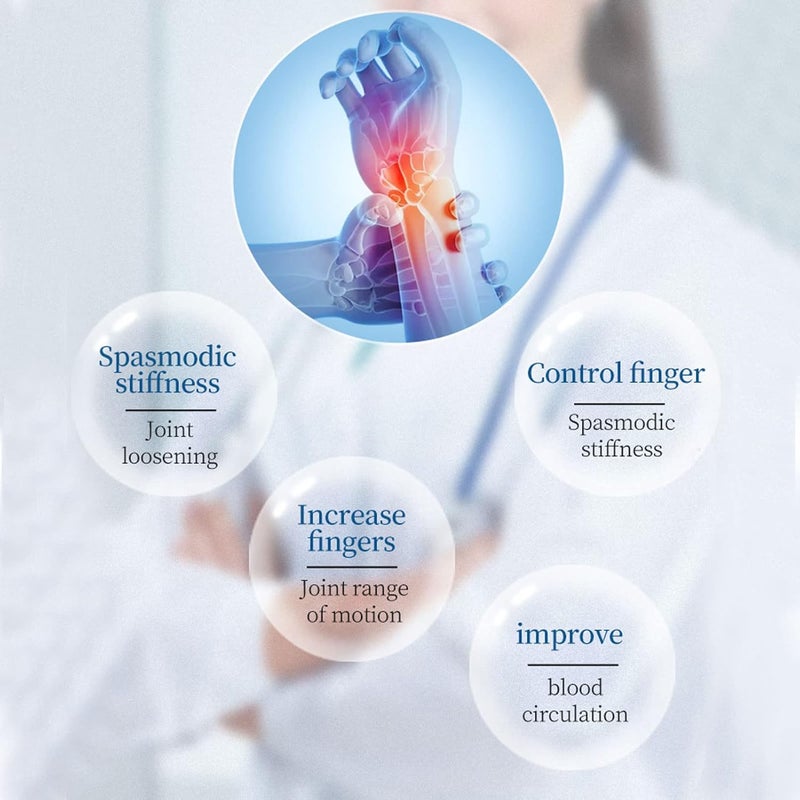 klarako Finger Rehabilitation Trainer Robot Gloves, Hand Wrist Exerciser Glove Soft Resin Fibre Finger Training Orthotics Rehabilitation Part L Size(Left Hand) - Image 3
