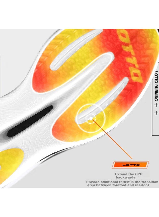 Lotto Women's Carbon Plate Running Shoes, Spring And Summer Mesh Breathable Sneakers, Shock-absorbing Wear-resistant Rebound Racing Shoes, Bright Yellow, Size 40 - Image 1