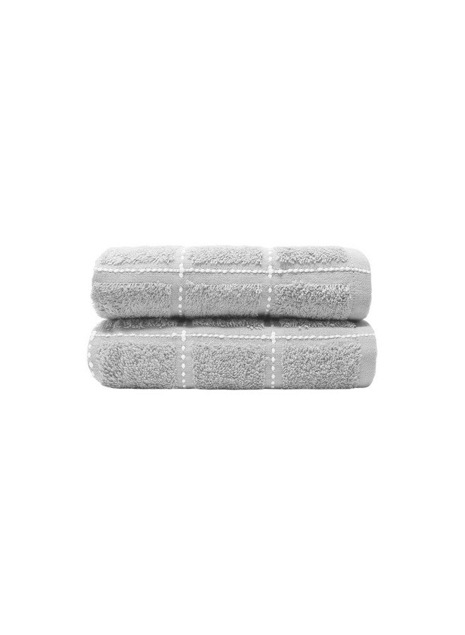 TRIDENT Cotton Hand Towel Set 100% Cotton Luxury Hand Towels - 400 GSM- Super Soft, Easy Care- Everyday, Swim, Pool, Yoga, Travel Pack of 2- Size-40x60 cm, Color-Cloud Grey - Image 4