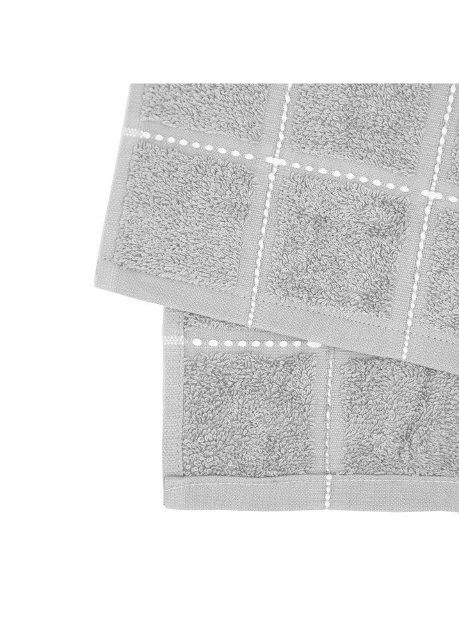 TRIDENT Cotton Hand Towel Set 100% Cotton Luxury Hand Towels - 400 GSM- Super Soft, Easy Care- Everyday, Swim, Pool, Yoga, Travel Pack of 2- Size-40x60 cm, Color-Cloud Grey - Image 1