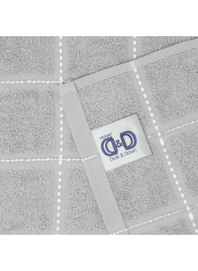 TRIDENT Cotton Hand Towel Set 100% Cotton Luxury Hand Towels - 400 GSM- Super Soft, Easy Care- Everyday, Swim, Pool, Yoga, Travel Pack of 2- Size-40x60 cm, Color-Cloud Grey - Image 2