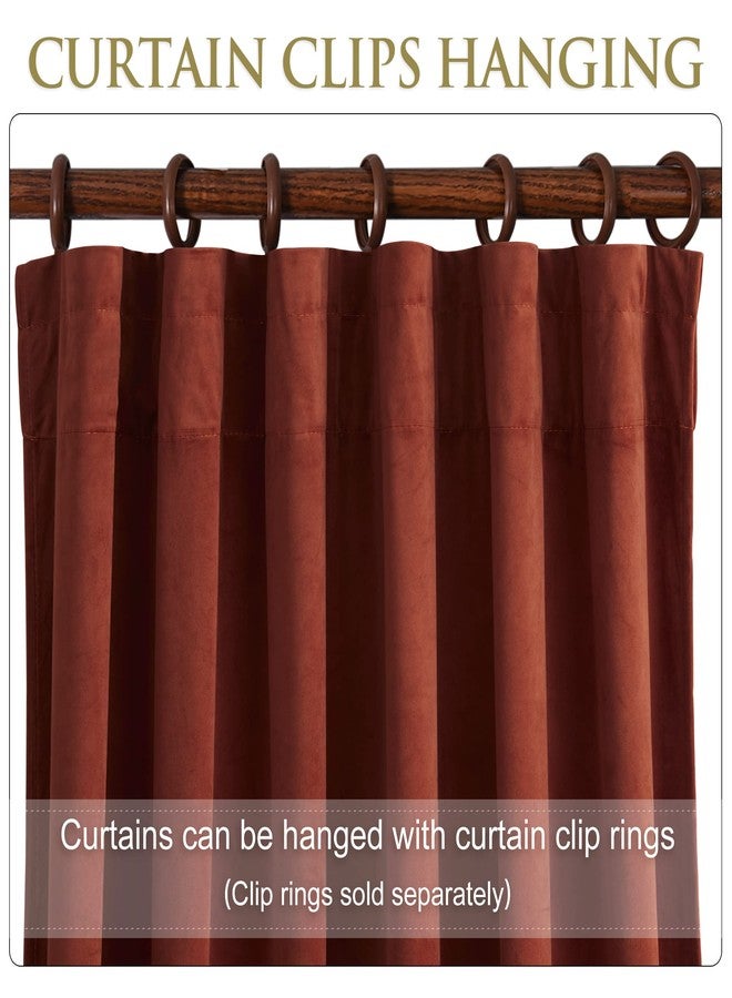 StangH Rust Velvet Curtains - Super Soft Luxury Retro Home Decor Bedroom Back Tab Thermal Insulated Window Drapes for Christmas Living Room Nursery Girls, W52 x L84 inches, 1 Panel - Image 3