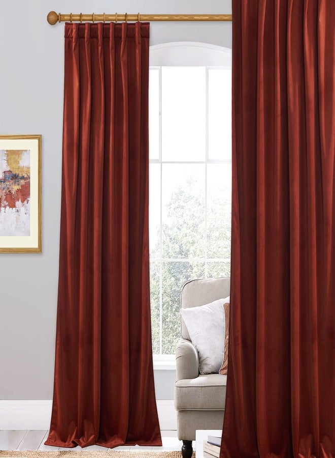 StangH Rust Velvet Curtains - Super Soft Luxury Retro Home Decor Bedroom Back Tab Thermal Insulated Window Drapes for Christmas Living Room Nursery Girls, W52 x L84 inches, 1 Panel - Image 1