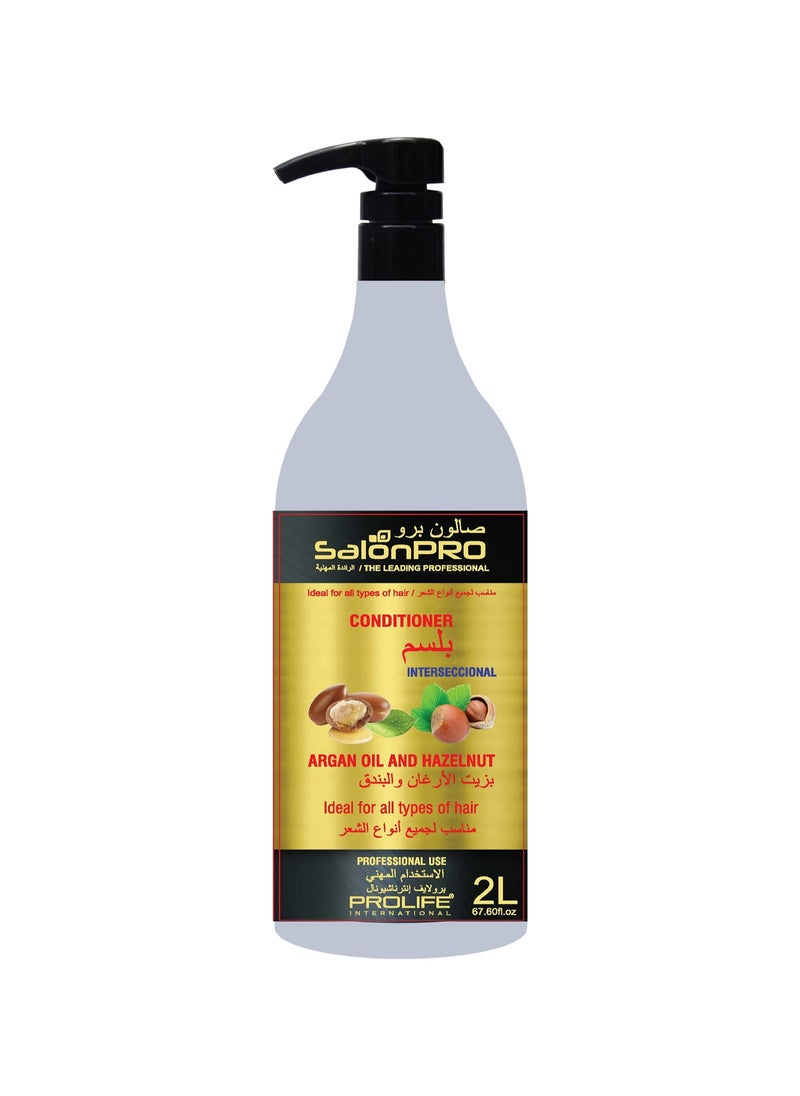 PROLIFE INTERNATIONAL Argan Oil and Hazelnut Conditioner Ideal for All Hair Type Remove Residues accumulated Through The Day Made In Brazil 2L  - Image 1