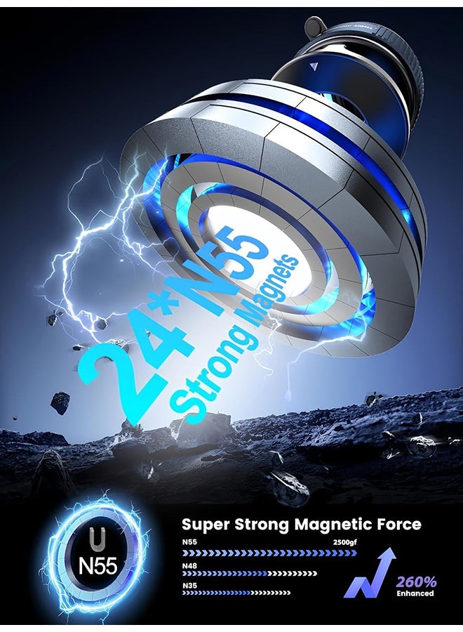 O Ozone 360° Magnetic Car Phone Holder – Dashboard & Windshield Mount with Strong Grip Suction Cup, Hands-Free Mobile Stand for Car, Office & Home Use- Black - Image 5