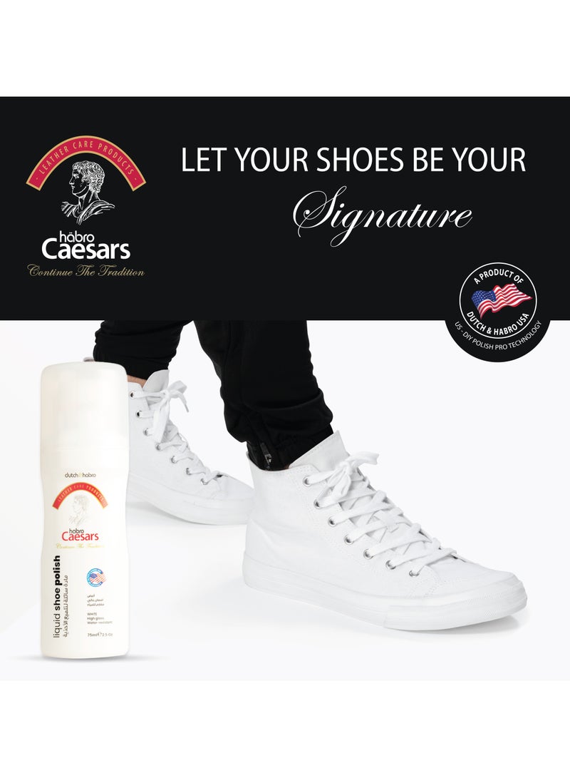 Caesars Liquid Shoe Polish White, Restore and Protect