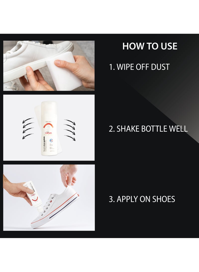 Caesars Liquid Shoe Polish White, Restore and Protect