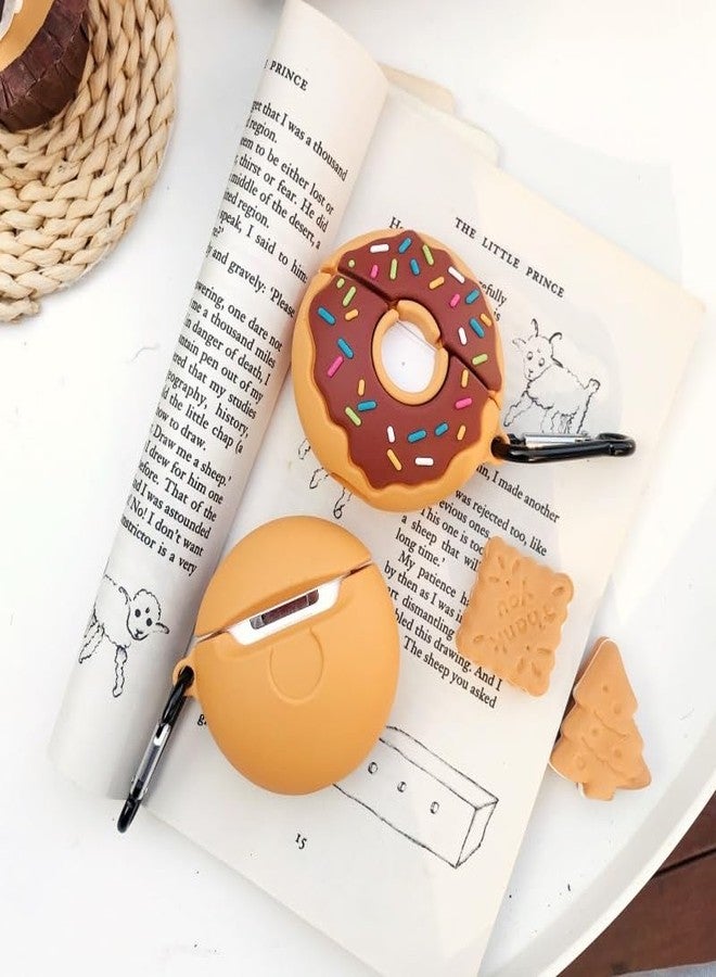 JCSMARTEC Cute Case Compatible for Airpods Pro, Creative Donuts Biscuit Cookies Dessert Silicone Cover with Hook Keychain (Donuts) - Image 5