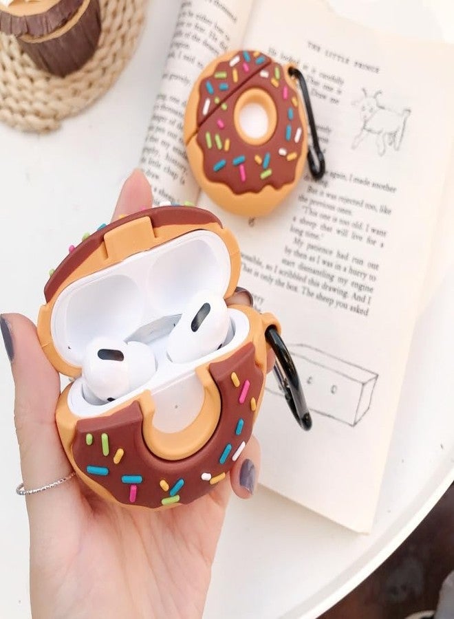 JCSMARTEC Cute Case Compatible for Airpods Pro, Creative Donuts Biscuit Cookies Dessert Silicone Cover with Hook Keychain (Donuts) - Image 2