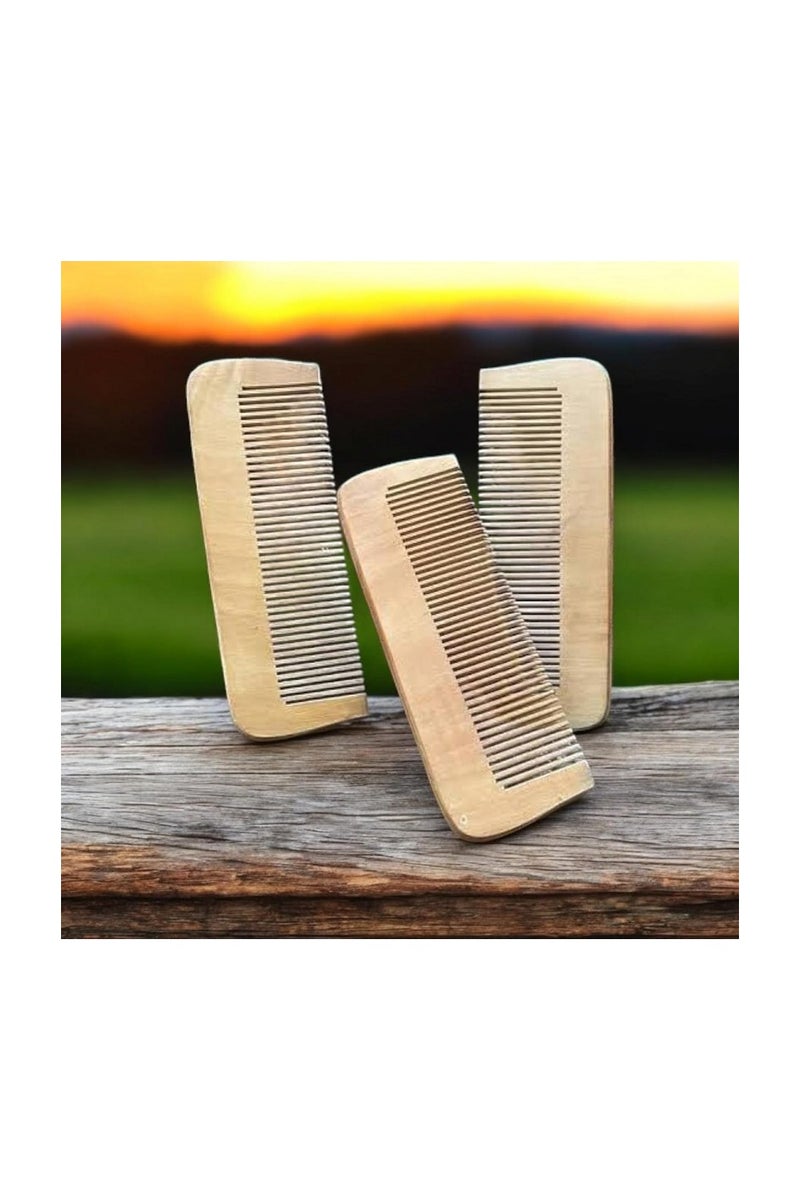 مشط من الخشب الطبيعي لفك تشابك الشعر -وتصفيفه -سواء كان رط با أو جافا أو مجعدا أو كثيفا أو مموجا أو مفرودا --للنساء والرجال - Image 2