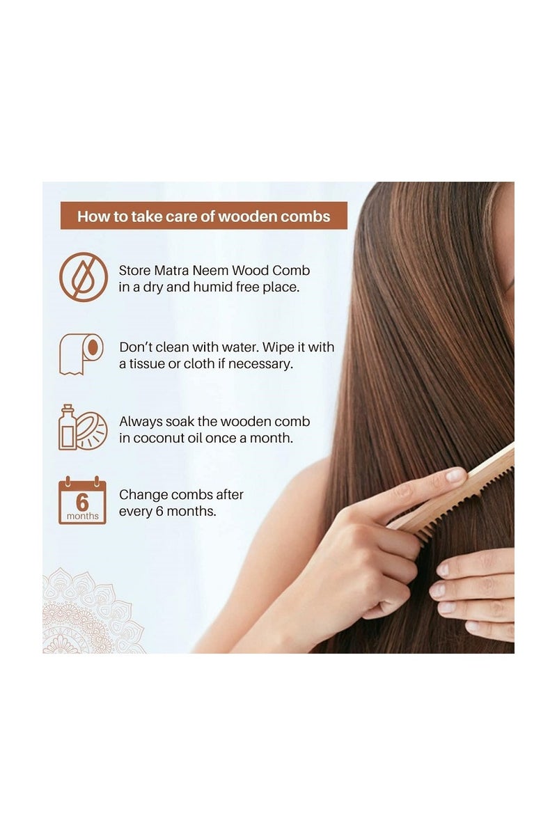 مشط من الخشب الطبيعي لفك تشابك الشعر -وتصفيفه -سواء كان رط با أو جافا أو مجعدا أو كثيفا أو مموجا أو مفرودا --للنساء والرجال - Image 4